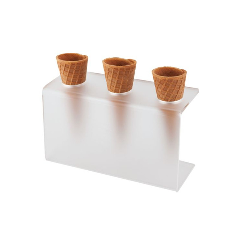 Porta coni gelato 3 posti plexiglass 19x7x11,5cm